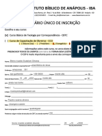 Ficha Única de Inscrição 2020