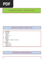 Budget Planning Introduction