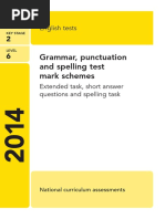 Grammar, Punctuation and Spelling Test Mark Schemes: English Tests