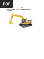 Alat 1. Excavator Komatsu PC195-8LC Dengan Kapasitas Bucket Yaitu 0,9 M