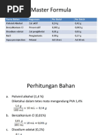 Master Formula + Perhitungan PVA