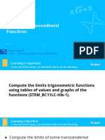 Limits of Transcendental Functions: Capstone Project Basic Calculus