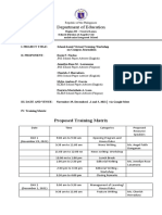 Department of Education: Proposed Training Matrix