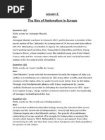 Lesson 2. The Rise of Nationalism in Europe: Question 1 (A)