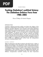 Tracking Zimbabwe's Political History: The Zimbabwe Defence Force From 1980-2005