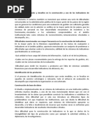 Principales Dificultades y Desafíos en La Construcción y Uso de Los Indicadores de Desempeño