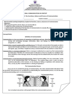 Oral Com - q1 - Week 1 - The Nature, Function, and Process of Communication