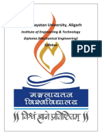 Mangalayatan University, Aligarh: Institute of Engineering & Technology Diploma (Mechanical Engineering) Syllabus