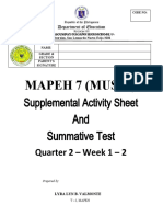 Mapeh 7 (Music) : Supplemental Activity Sheet