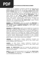 Contrato Privado de Prestamo de Dinero