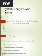 System Analysis and Design: Chapter One: Basic Concepts in Information System Development