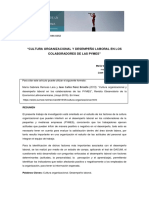 Articulo Cultura Organizacional y Desempeño Laboral en Los Colaboradores de Las Pymes