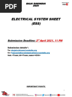 Electrical System Sheet (ESS) : Submission Deadline