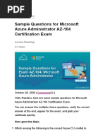 Sample Questions For Microsoft Azure Administrator AZ-104 Certification Exam