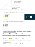 Chemistry Worksheet 5 (Moles)