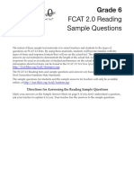 FCAT 2.0 Reading Sample Questions: Grade 6