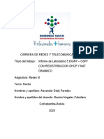 Informe Laboratorio 5 EIGRP OSPF CON REDISTRIBUCION DHCP Y NAT DINAMICO