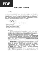 Personal Selling: Personal Selling Is A Part of Communication Mix (Other Elements of Which Are