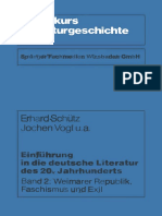 Einführung in Die Deutsche Literatur Des 20. Jahrhunderts Band 2 Weimarer Republik, Faschismus Und Exil by Erhard Schütz, Jochen Vogt U. A. (Auth.)