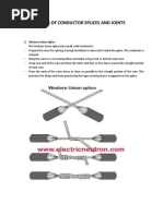 Types of Conductor Splices and Joints