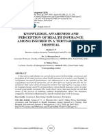 Knowledge, Awareness and Perception of Health Insurance Among Insured in A Tertiary Care Hospital