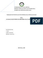 A Avaliação Da Aprendizagem No Ensino de História