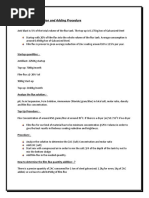 Anti-Blast Preparation and Adding Procedure: Startup Quantities