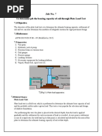 Job No. 7: To Determine Job The Bearing Capacity of Soil Through Plate Load Test 7.1objective