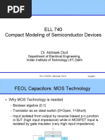 ELL 740 Compact Modeling of Semiconductor Devices: Dr. Abhisek Dixit