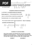 Simplifying Rational Expressions