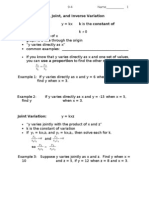 Direct, Joint, and Inverse Variation Direct Variation: K Is The Constant of Variation