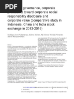 Corporate Governance, Corporate Profitability Toward Corporate Social Responsibility Disclosure and Corporate Value (Comparative Study in Indonesia, China and India Stock Exchange in 2013-2016) .