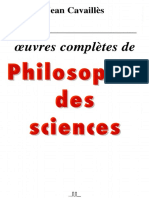 Oeuvres Complètes de Philosophie Des Sciences by Cavaillès, Jean