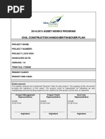 Construction Hand Over Take Over Plan Template