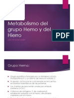 Metabolismo Del Grupo Hemo y Del Hierro