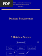 Database Fundamentals: INFM 603 - Information Technology and Organizational Context