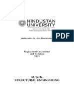 M.Tech. Structural Engineering: Regulations Curriculum and Syllabus 2013