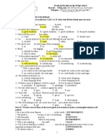 A. Vocabulary and Grammar Part I: Choose The Word or Phrase (A, B, C or D) That Best Fits The Blank Space in Each Sentence. (15points)