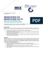 Resisystem 310 Resisystem 310 TX: Epoxy Fluid Formulation For Structural Injections