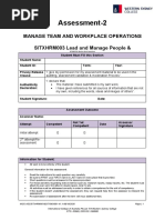 Assessment-2: Manage Team and Workplace Operations SITXHRM003 Lead and Manage People &