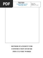 Method Statement For Construction of Hume Pipe Culvert Works