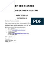 Cahier Des Charges Projet Baie Serveur Mairie de Salles Octobre 2010