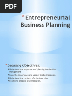 Entrepreneurial Business Planning