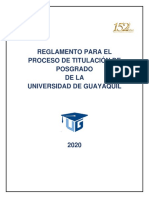 Reglamento para El Proceso de Titulacio+ N de Posgrado