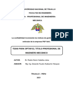 La Confiabilidad Incrementa Los Índices de Gestión de La Flota Vehicular de La Empresa PSP SAC