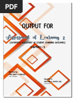 Output For: (Authentic Assessment of Student Learning Outcomes) Chapter 1 - 5