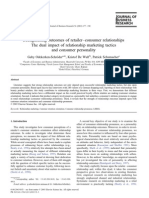 Strengthening Outcomes of Retailer-Consumer Relationships The Dual Impact of Relationship Marketing Tactics and Consumer Personality