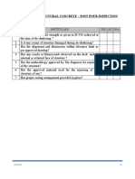 Checklist-Structural Concrete Post Pouring