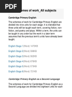 CambridgePrimary - Scheme of Work All Subjects