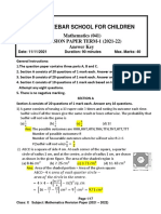 Maths Practice Paper - Answer Key (Stepwise Solutions) - 2021 - 22 PDF